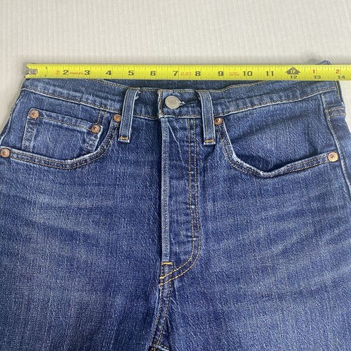 Levis Premium 501 S Skinny Damenjeans Größe 26 x 28 blau Denim Knopfleiste Big E - Bild 9 von 14