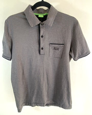 Hugo Boss Golf VTG shirt Men's Classic Medium Black White Stripe Modern MED