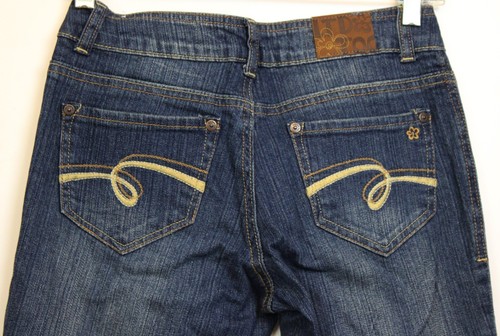 Y2K Limited too Jeans sz 16R Super Low Flared Retro Teen Contrast Stitching NEW - Picture 4 of 6
