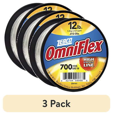 (3 pack) Zebco Omniflex Monofilament Fishing Line, 12-Pound Tested,New