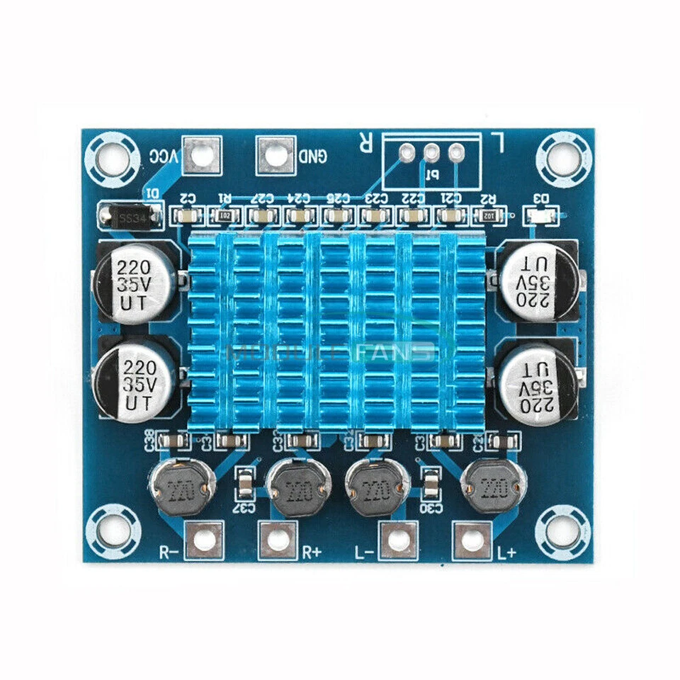 2-Channel Digital Audio Power Amplifier Board 30W+30W Audio Module DC 8-26V - Image 3 of 4