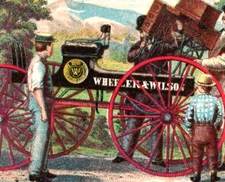 1880s Wheeler & Wilson Sewing Machines Delivery Carriage Dog & Family F117