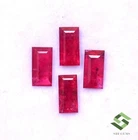 6x3 mm Natural Ruby Baguette Cut Lot 02 Pcs 0.74 CTS Mozambique Loose Gemstones