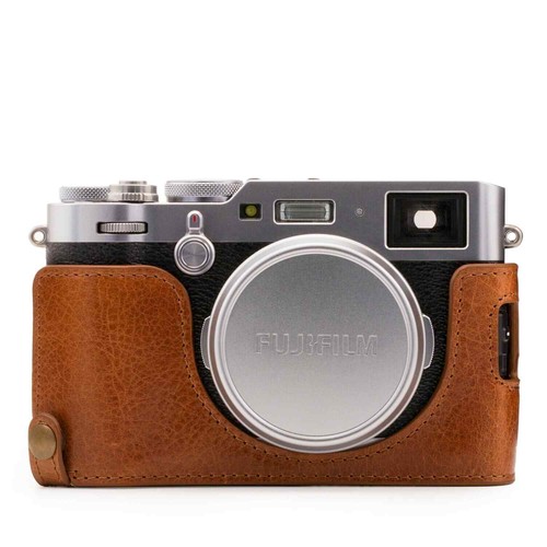 MegaGear Fujifilm X100F Ever Ready Top Maserung Leder Kamera halbe Hülle und Riemen - Bild 2 von 14
