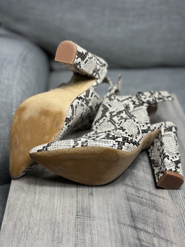 ALDO Legiladia Sling Back Mule Faux Snakeskin Block Heel Women’s Size 6.5 Cream - Picture 5 of 11