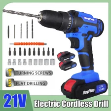 CORDLESS COMBI DRILL DRIVER ELECTRIC BATTERY POWER SCREWDRIVER WITH LED LIGHT