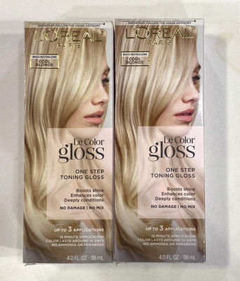 2 'Oreal Le Color Gloss Cool Blonde 1 Step Toning GLoss Boost Shine Enhnance