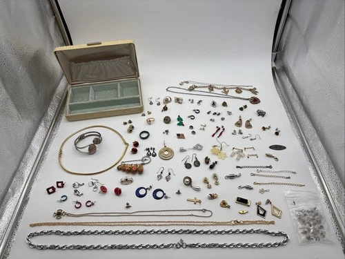 Vintage Costume Jewelry Necklace Earrings Bracelet Nesting Dolls Pins Mixed Lot