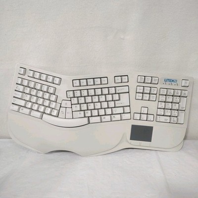 Liteon SK-6000 Computer Keyboard Vintage Ergonomic Split Wired White Tested