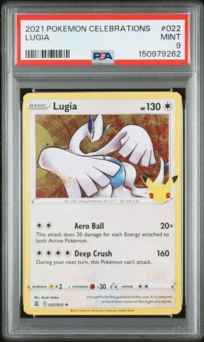 PSA 9 - LUGIA #022 - 2021 POKEMON CELEBRATIONS #22