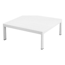 Pangea Home Cloud 12x32" Modern Aluminum Coffee Table in White Finish