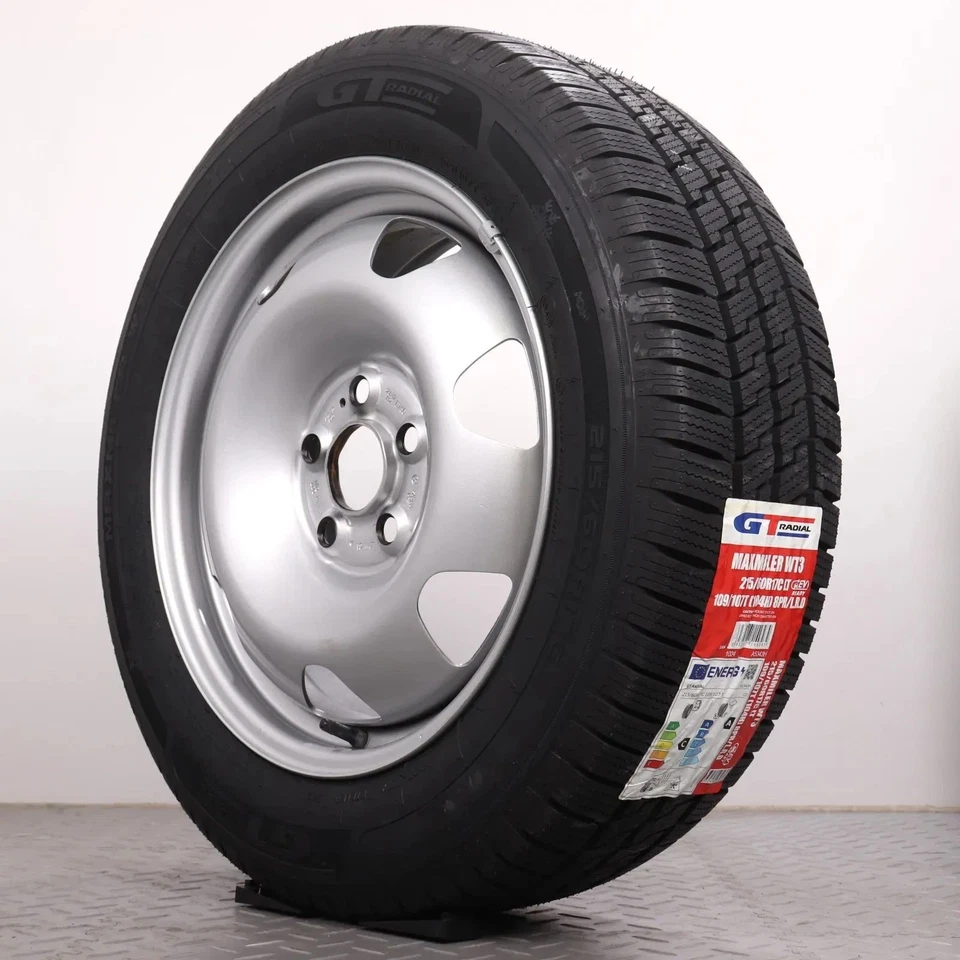 Winterräder 17 Zoll VW T5 T6 T6.1 Original Stahl-Felgen Winterreifen 215/60R17C - Bild 3 von 4