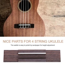 4 String Rosewood Bridge with Acrylic Saddle for Ukulele Replacement Parts