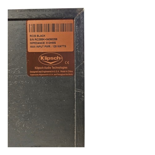 Klipsch Reference Series RC25 Black Center Channel Speaker - Picture 4 of 5