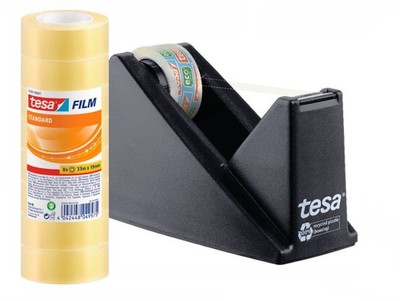Tesa Tischabroller + 8 Rollen Tesafilm 59327 57207 33m x 19mm Klebefilm Abroller