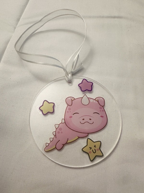Pink Dragon Ornament New