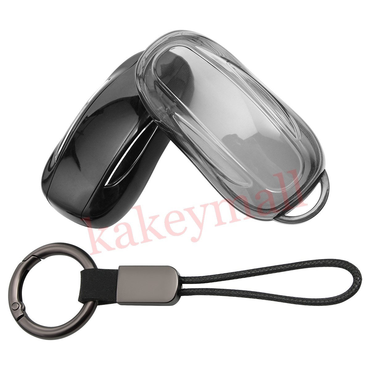 For Tesla 2016-2024 Model X  Soft Key Fob Bag Case Cover Key Chain Accessories