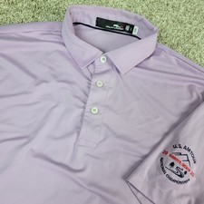 Ralph Lauren RLX Mens Large Solid Purple Performance Stretch Golf Polo SS