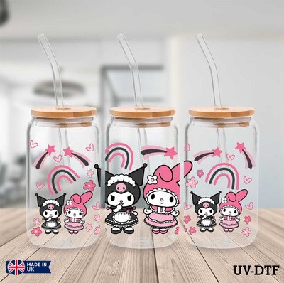 Kitty UV DTF Aufkleber - 16oz Libbey Dose Glasfolie yn990