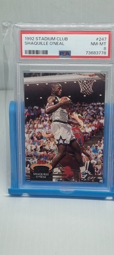 PSA 8 1992 STADIUM CLUB Rookie Card MEMBERS ONLY #247 SHAQUILLE O'NEAL RC HOF NM