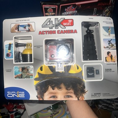 New Explore One 4K Action Video Camera WiFi Bundle Tripod Waterproof