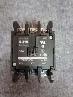 Eaton Cutler-Hammer C25DND330 Contactor Series C1, 30A, Coil 24V, 50-60Hz