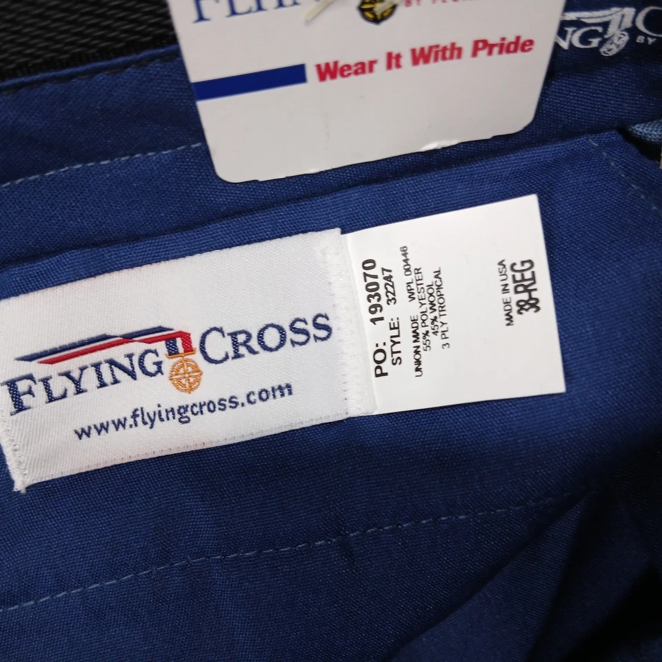 Flying Cross by Fechheimer Uniform Pants Men's 38R Blue Wool Blend Made USA NWT - Image 4 of 4