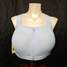 NWT Sports Bra All-in-Motion Active High Support Front-Zip Lt Blue Size 42D