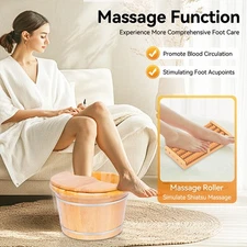 Wood Foot Bath Basin Massage Barrel Feet Relax Spa Bucket Kit Health & Beauty