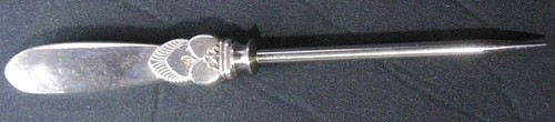 Sterling Ice Pick with Art Deco Curved Marquee & Fleur de Lis Barware