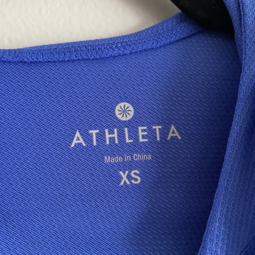 Athleta Sz XS Blue Pockets Long Sleeve Hooded Wick-It Wader Swim Coverup Tunic - Picture 8 of 12