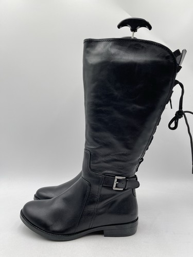 Women’s David Tate Lani Wide Calf Riding Black Leather Side Zipper Boot 9M - Picture 3 of 6