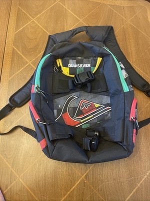 Quicksilver Graphic 80's Style Backpack Colorful Book Bag School
