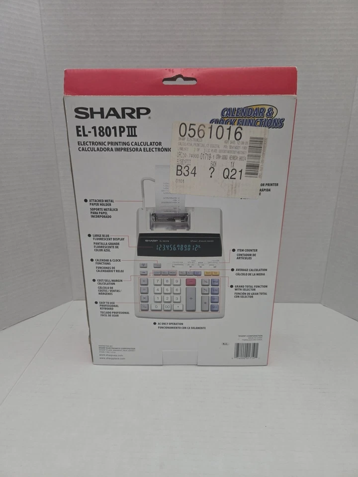 Sharp EL-1801V Printing Calculator - New In Box! - Image 4 of 4