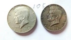 KENNEDY HALF DOLLARS, 1965-P, 1967-P 40% SILVER,----105