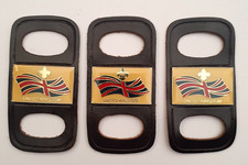 3 x Boy Scouts Neckerchief Slides woggles. Great Britain Flag. Leather & Badge