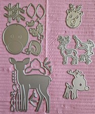 Christmas Reindeer (5) Cutting Die Collection. Card Making Scrapbooking Craft
