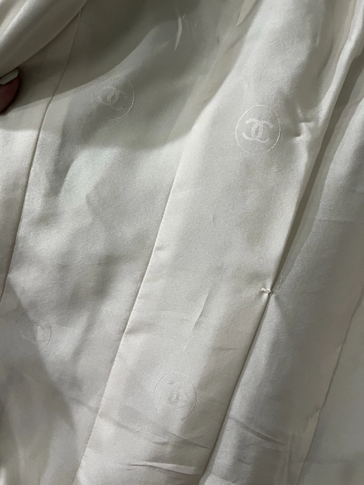 CHANEL PARIS RUNWAY 2CC BOTTONE SPLENDIDA CLASSICA GIACCA PELLE DI AGNELLO BIANCA 38