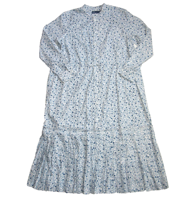 Ralph Lauren Women's Floral Pleated-Hem Drawstring Dress - Size 18 in Multi