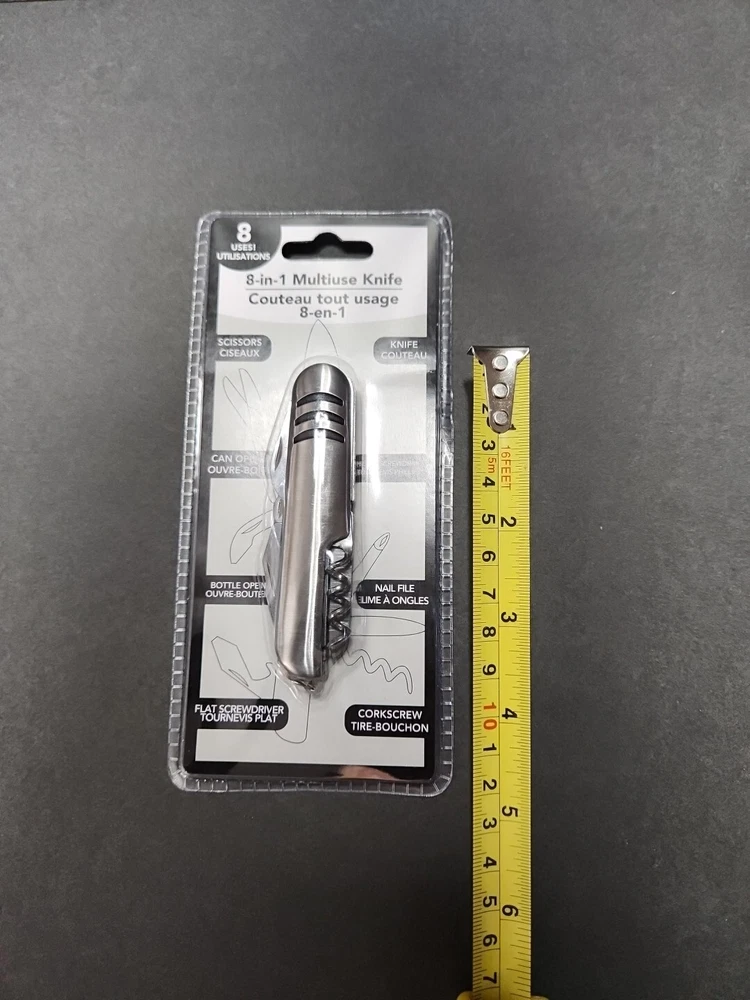 Multi-tool 8 In 1 Pocket Knife Utility Hand Tool 3.5in Long