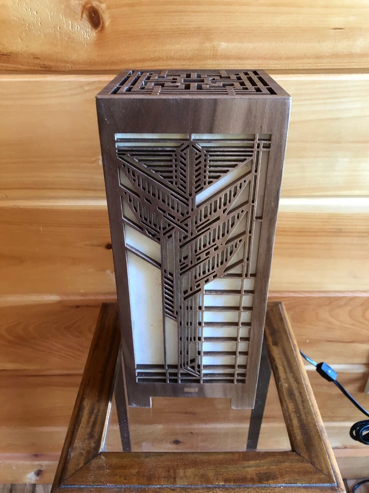 Lámpara de acento Lightbox negro macizo nogal (diseño # 3) Foto 4 de 4