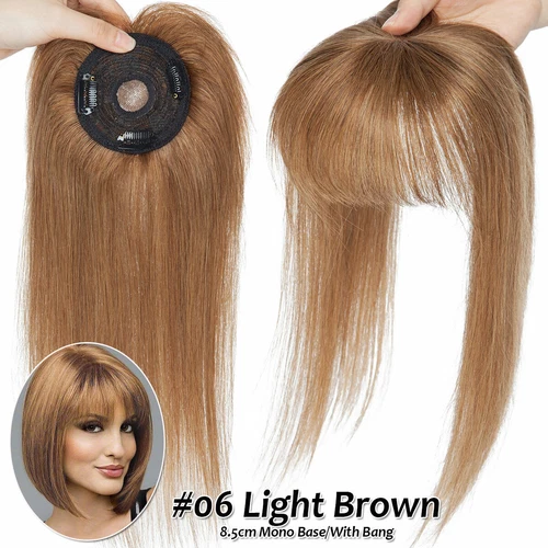 100% Echthaar Topper Toupet Extensions Clip In Remy Human Hair Toupee Haarteil l - Bild 53 von 84