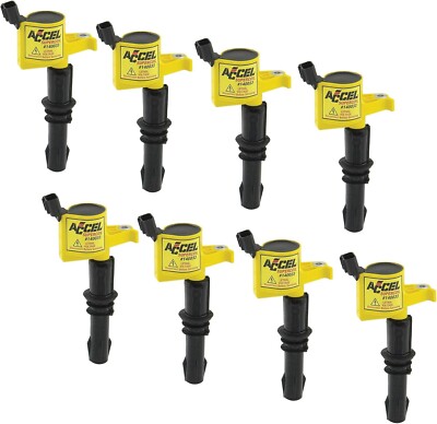 ACCEL 140033-8 SuperCoil Ignition Coil - Yellow - 8-Pack