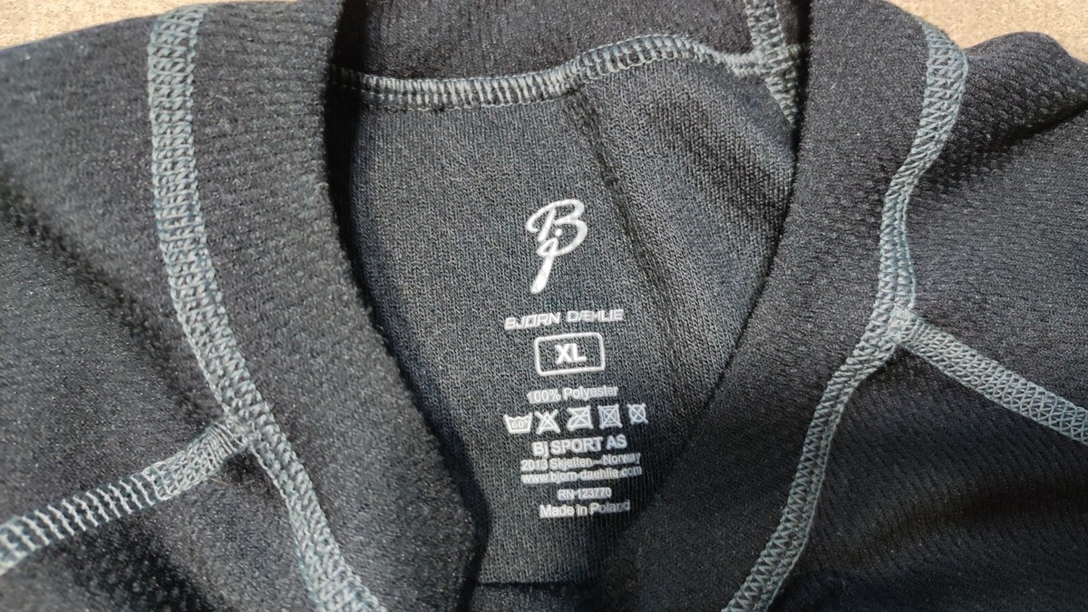 Bjorn Daehlie Black Base Layer Size XL Sport Ski Thermal Hiking