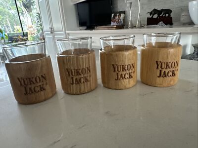 Set Of 4 YUKON JACK LIQUOR COMPANY LOGO SHOT GLASS Set 2