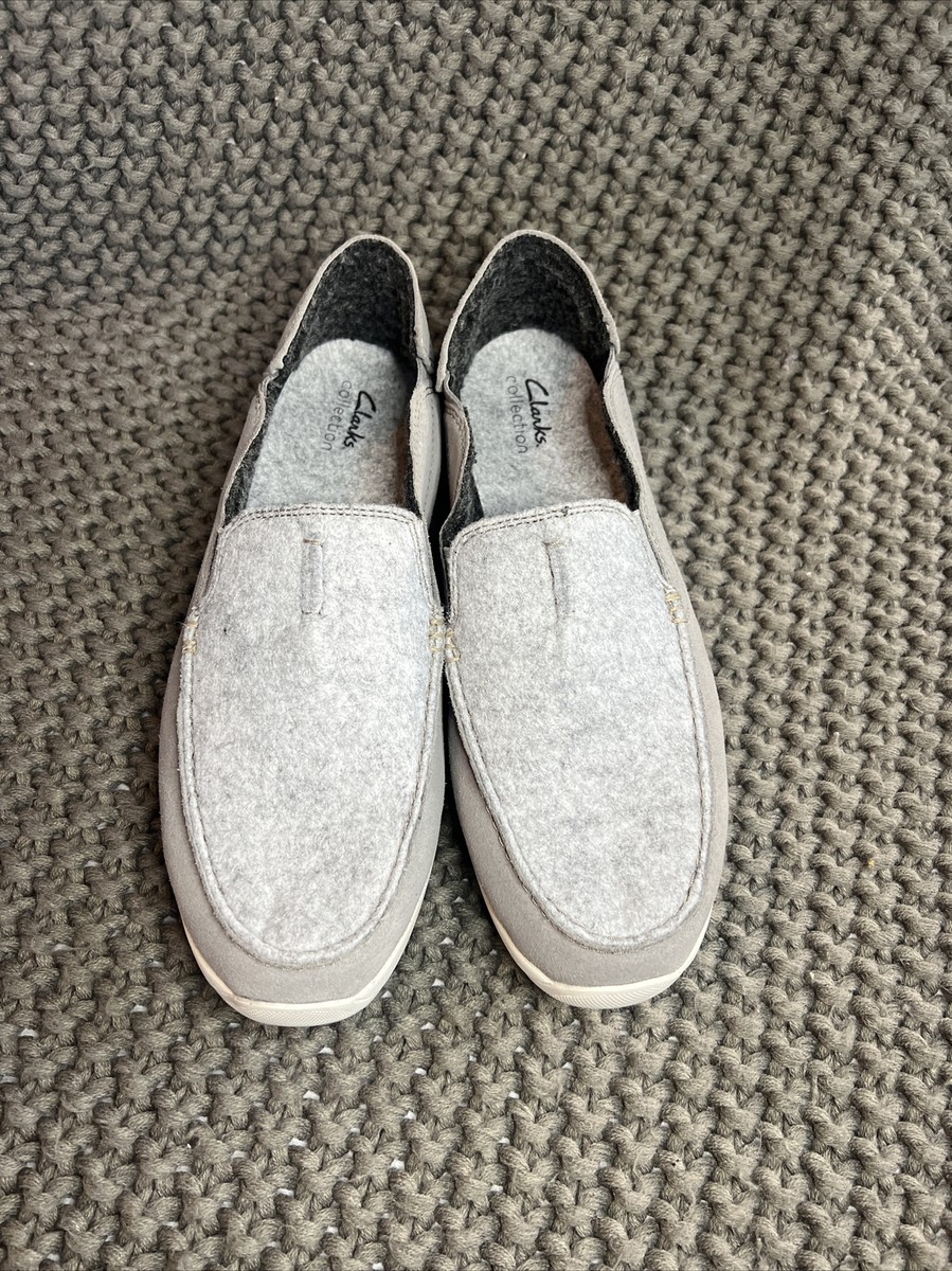 NEW Clarks Gorwin Step Gray Suede Loafers Slip On Shoes Men  display picture 3