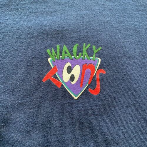 Vintage 1993 Looney Tunes T Shirt Button Tee Bugs Bunny Taz On Motorcycle - Picture 4 of 8
