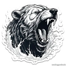 Grizzly Bear, Vinyl Decal Sticker, Indoor Outdoor, 3 Sizes, #9519