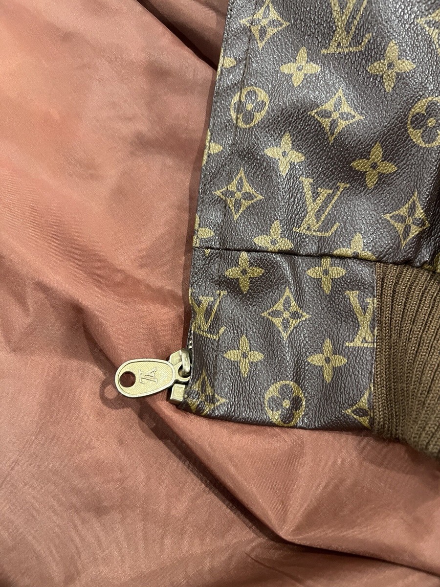 Vintage Louis Vuitton 'Members Only' Brown Monogram Bomber Jacket