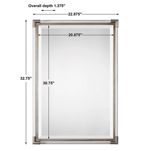 Uttermost Mackai Metal Glass Acrylic and MDF Decorative Mirror in Silver - Picture 3 of 3
